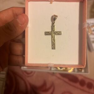 Delicate Gold Filigree Cross Pendant Necklace - Women Jewelry